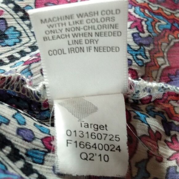 Bohemian Floral Paisley Printed Oversize Sheer Blouse Size Medium - Picture 7 of 9